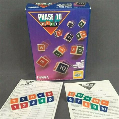Vintage 1993 Phase 10 Dice Game Fundex 100 Complete For Sale Online
