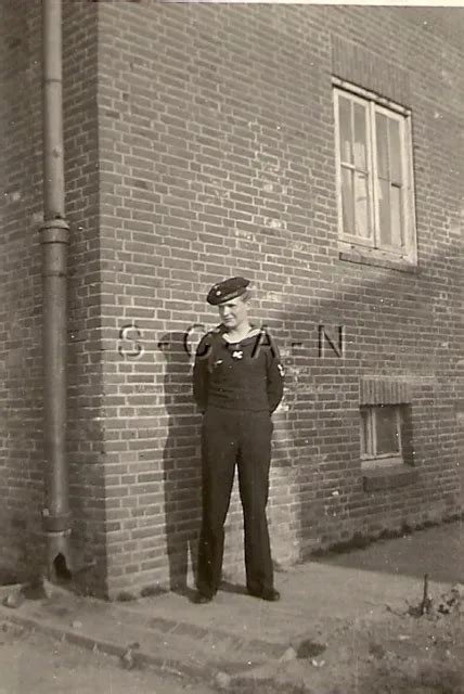 Wwii German Navy Rp Kriegsmarine Sailor Uniform Hat Standing By Brick Wall Picclick