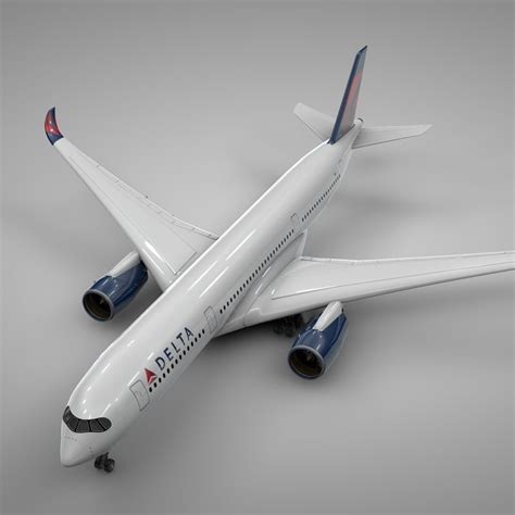 Airbus A350 900 Delta Airlines Model Turbosquid 1428590