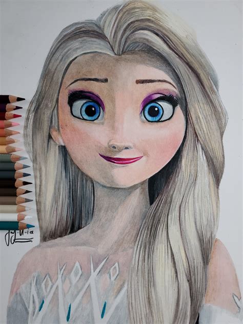 Wanted To Share A Drawing I Made Of Elsa With Loose Hair Rfrozen