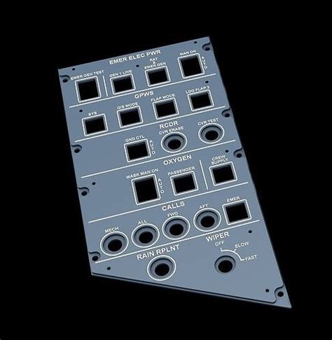 Airbus A320 Overhead Emer Elec Panel 3d Model 3d Printable Cgtrader