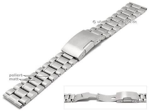 Watch Strap Sh Mb14 20mm Stainless Steel Solid Partly Polished With Clasp