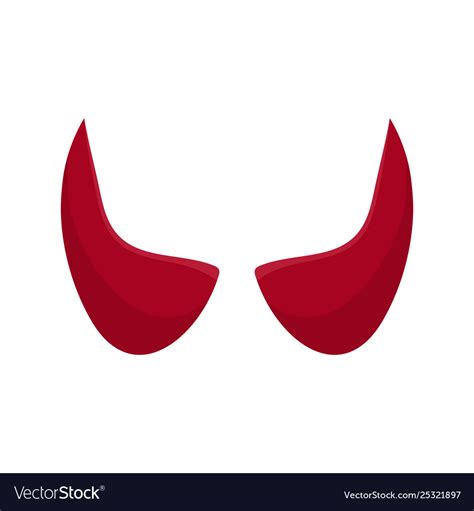 Red Devil Horn Isolated On White Background Vector Image