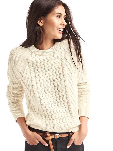 Gap Aran Knit Jumper Long Cable Knit Sweater Jumpers For Women