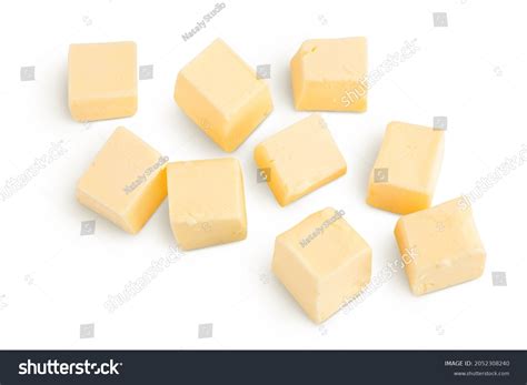 Butter Cubes Isolated On White Background Stock Photo 2052308240