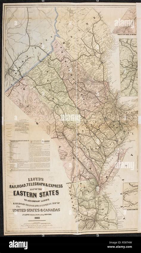 A Telegraph And Express Map Of The Eastern States Of North America Lloyd