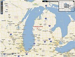 Michigan Map and Michigan Satellite Image