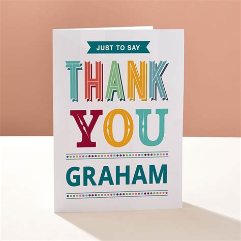 Personalised Card Just To Say Thank You Uk