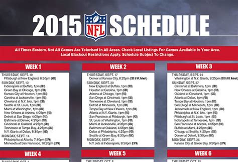 Official facebook page of the nfl. 2015 Sunday Night Football schedule on NBC