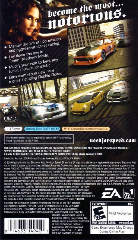 Need For Speed Most Wanted 5 1 0 Playstation Portable Psp Rom Iso