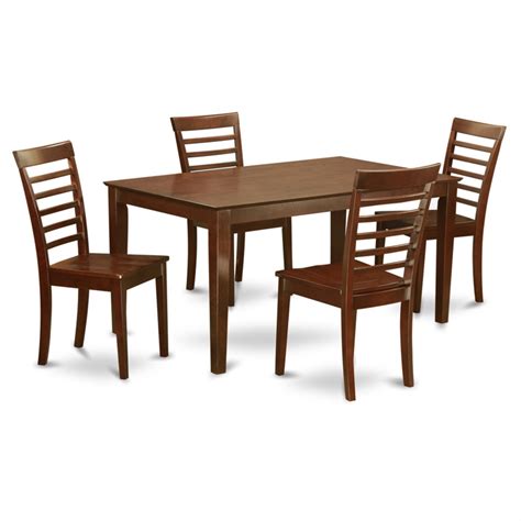 East West Furniture Capris 5 Piece Rectangular Dining Table Set With