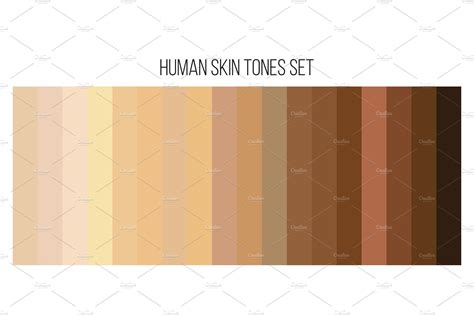 Human Skin Tone Color Palette Set Custom Designed Illustrations