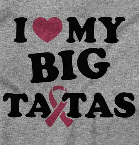 i love my big tatas funny breast cancer t ladies long sleeve laceup t ebay