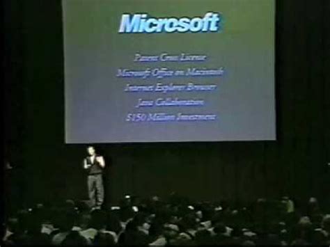 On the contrary, microsoft is famous for its operating systems and software, such as windows and the workplace. Macworld Boston 1997-The Microsoft Deal - YouTube
