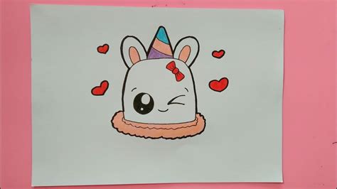 It's all the cuteness minus the work. How To Draw A Unicorn Cake - Cute Drawing - YouTube
