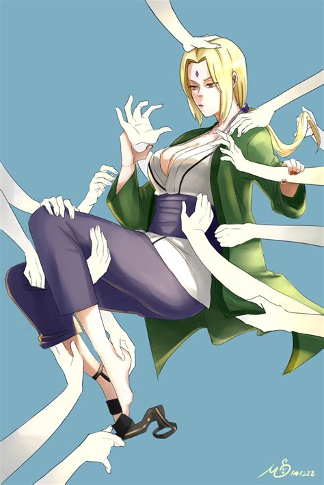 may c lovemeiko tsunade naruto naruto naruto series hand on head highres 10s 1girl