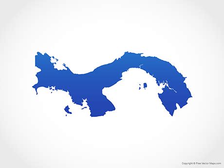 Printable Vector Map Of Panama Blue Free Vector Maps