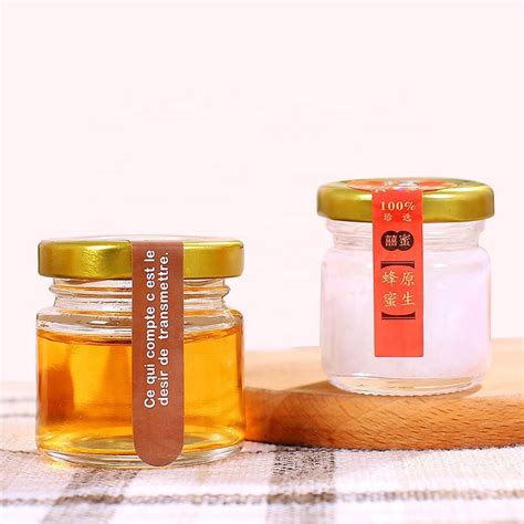 Wholesale 20ml Round Glass Bottle Small Mini Honey Jam Jar Glass High Quality Jam Honey Jars