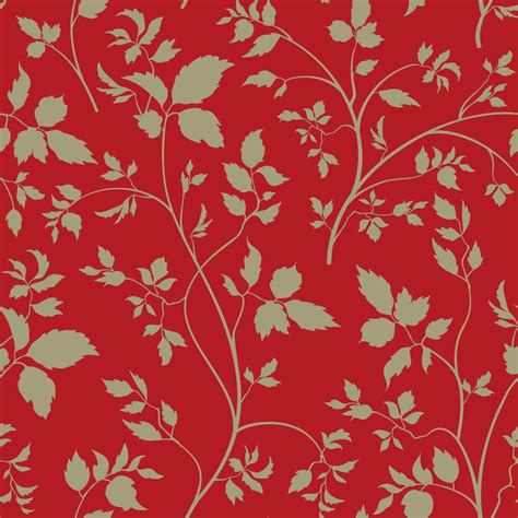 Floral Seamless Pattern Branch With Leaves Ornamental Background