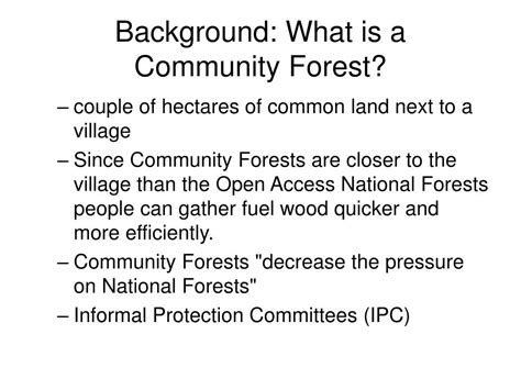 Ppt Social Welfare Gains From Community Forests In Orissa India