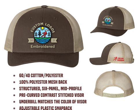 Custom Logo Embroidered Hats Richardson 112 Hats