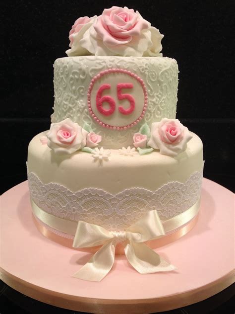 65th Birthday Cake Subtle Pastel Colours 65 Birthday Cake 70th