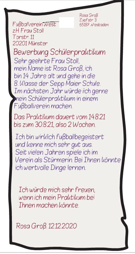 Ich höre inzwischen hier klagen, weil manche unternehmer die bewerbungsunterlagen nicht zurückschicken! Bewerbungsschreiben für ein Schüler-Praktikum - Muster und ...