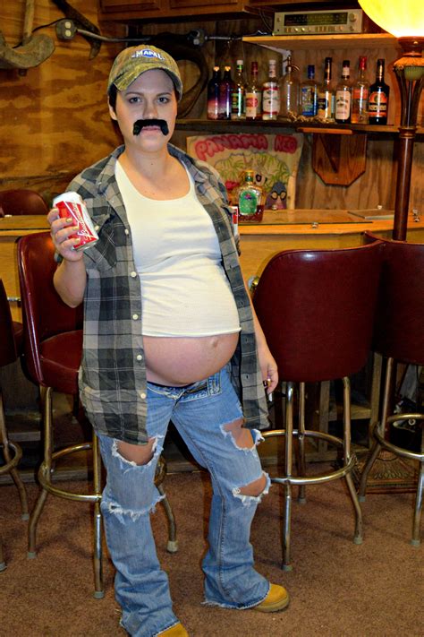 Maternity Halloween Costume Beer Belly Pregnant Hillbilly Idea