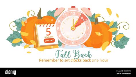 Fall Back Change Clock Back One Hour Daylight Saving Time Ends At