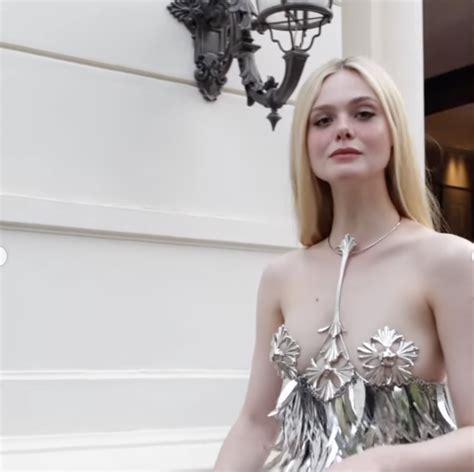 Elle Fanning S Silver Nipple Pasties Dress At Cannes