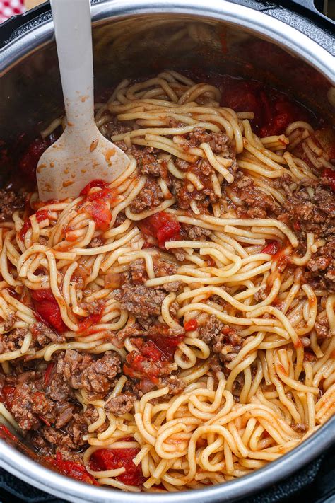 Instant Pot Spaghetti Noodles With Meat Sauce Easy Budget Recipes