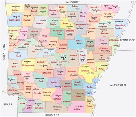 Arkansas Counties Map Mappr