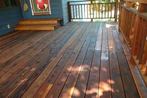 While a bright red or blue matches the trim of your house and is. Cabot deck stain in Wood Toned Cedar