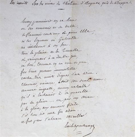 Recueil De Fables Du Moyen Age En 6 Lettres - Manuscrits d’une fable et d’un poème d’Emile Deschamps. – Traces