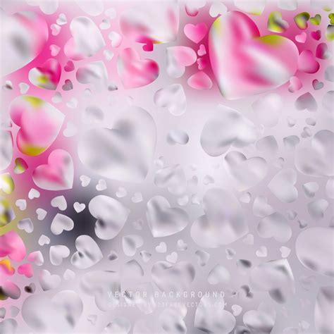 Romantic Pink Gray Hearts Background