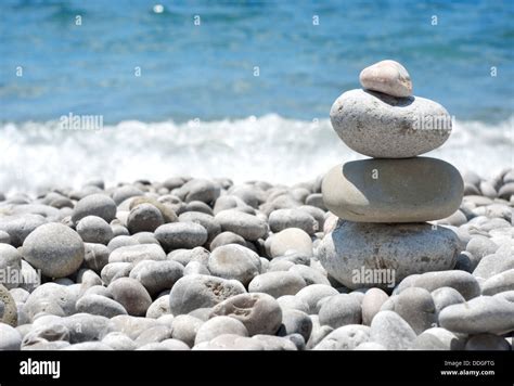 Stack Sea Pebbles Stock Photo Alamy