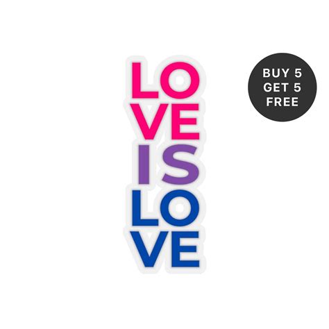 Bisexual Love Is Love Sticker Bisexual Pride Bisexual Flag Etsy