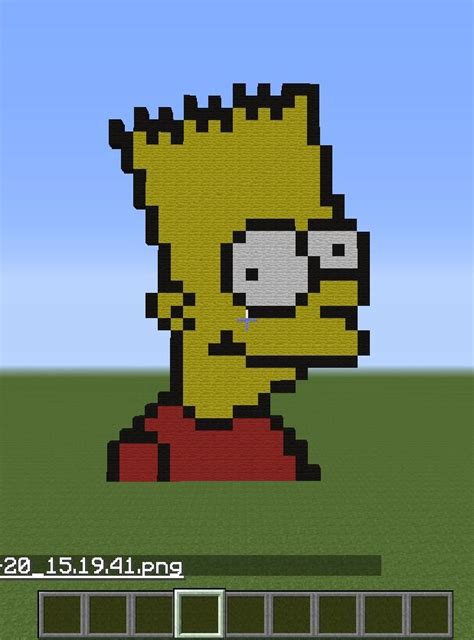 Bart Simpson Minecraft Pixel Art Mario Characters Fictional