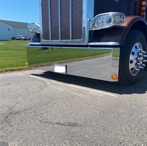 Peterbilt 389 Blind Mount Bumpers Mitered Lincoln Chrome