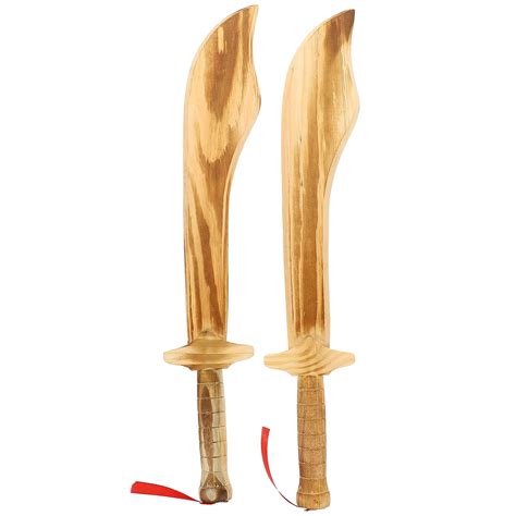 2pcs Wooden Toy Swords For Kids Wood Sword Toy Simulation Wooden Toy