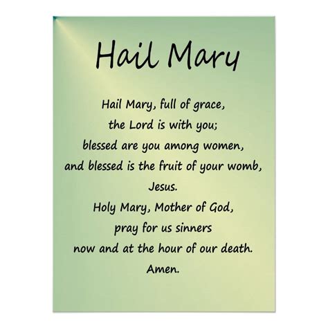 Poster Hail Mary Christian Prayer In 2020 Prayers To