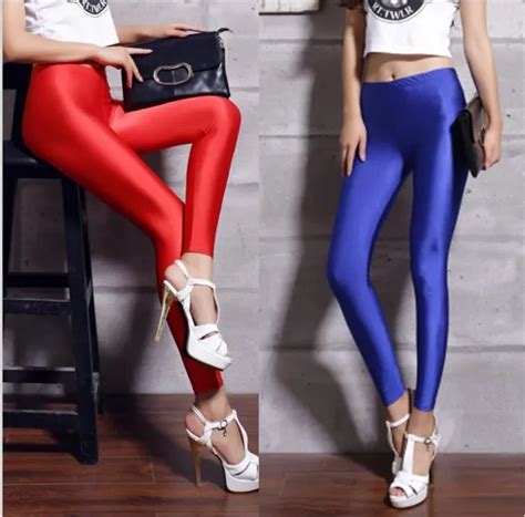 Buy Lycra Polyester Women Leggings Colors Neon Spandex Leggings High Waist