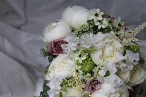 The Flower Magician Ivory And Mushroom Wedding Bouquet Of Peonies Roses