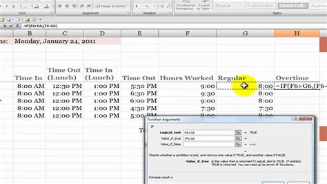 How To Calculate Overtime Hours On A Time Card In Excel Youtube