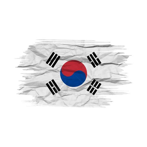 South Korea Flag Transparent Watercolor Brush Vector South Korea Flag