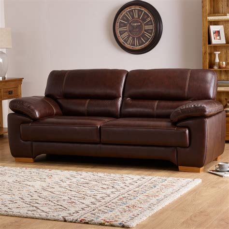 Now from $3,040.00 more sizes available. Clayton 3 Seater Sofa in Brown Leather | Oak Furniture Land