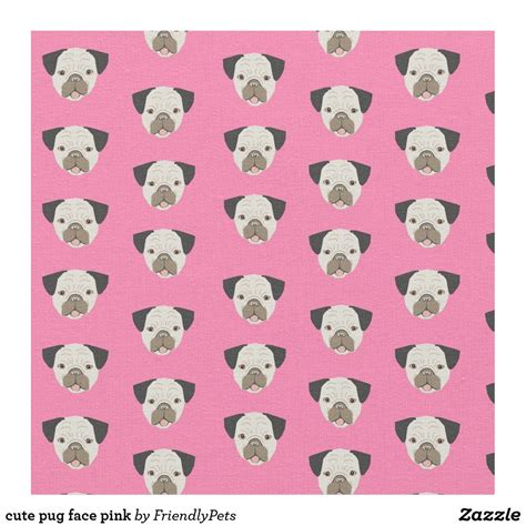 Cute Pug Face Pink Fabric Pugs Cute Pugs Beautiful Quilts