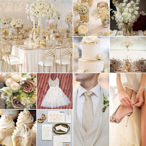 Cream White And Gold Wedding Colours