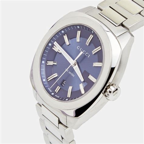 Gucci Blue Stainless Steel Gg2570 Series Ya142303 Mens Wristwatch 40