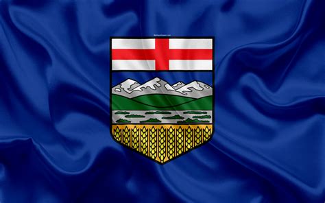 Download Wallpapers Flag Of Alberta Canada 4k Province Alberta
